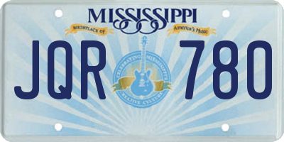 MS license plate JQR780