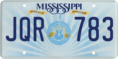 MS license plate JQR783