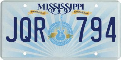 MS license plate JQR794