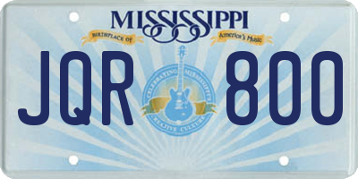 MS license plate JQR800