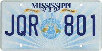 MS license plate JQR801