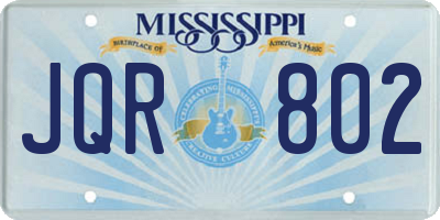 MS license plate JQR802