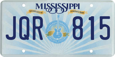 MS license plate JQR815
