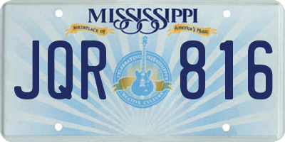 MS license plate JQR816