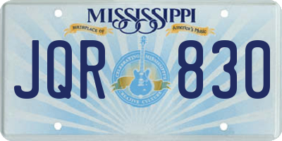 MS license plate JQR830