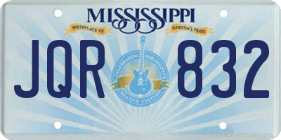 MS license plate JQR832