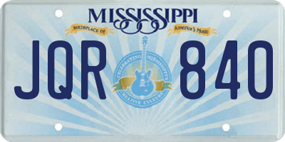 MS license plate JQR840