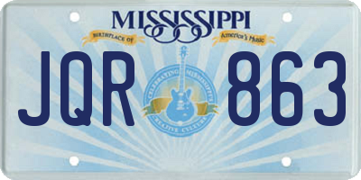 MS license plate JQR863