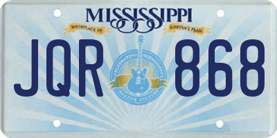 MS license plate JQR868