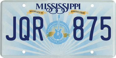 MS license plate JQR875