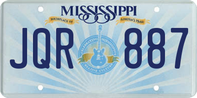 MS license plate JQR887