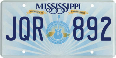 MS license plate JQR892