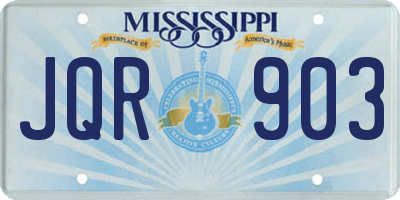 MS license plate JQR903