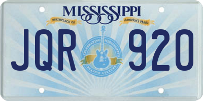 MS license plate JQR920