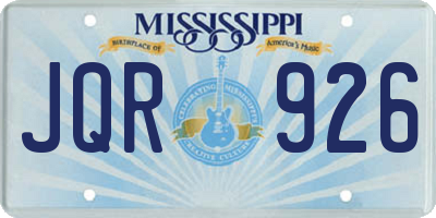 MS license plate JQR926