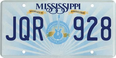 MS license plate JQR928