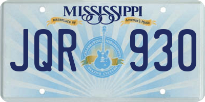 MS license plate JQR930