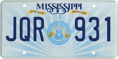 MS license plate JQR931