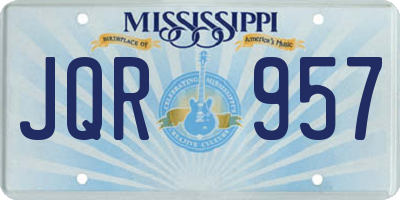 MS license plate JQR957