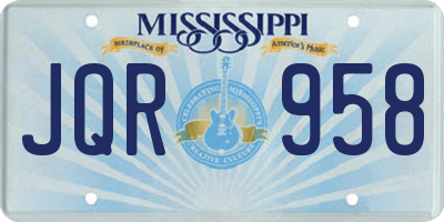 MS license plate JQR958