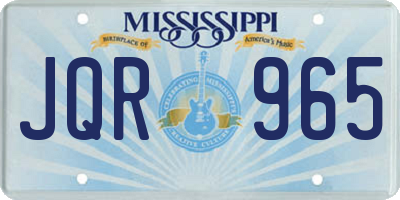 MS license plate JQR965