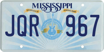 MS license plate JQR967