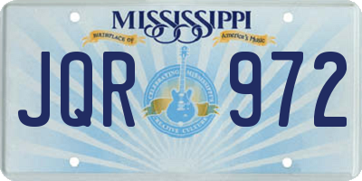 MS license plate JQR972