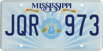 MS license plate JQR973