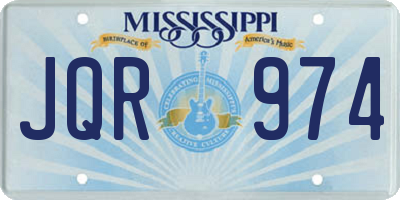 MS license plate JQR974