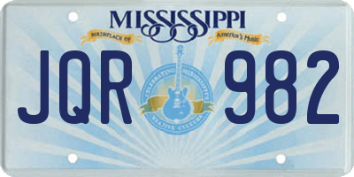 MS license plate JQR982