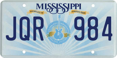 MS license plate JQR984