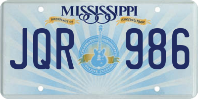 MS license plate JQR986
