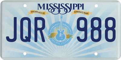 MS license plate JQR988