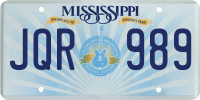 MS license plate JQR989