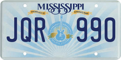 MS license plate JQR990