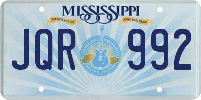 MS license plate JQR992