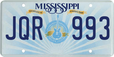 MS license plate JQR993
