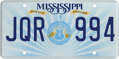 MS license plate JQR994