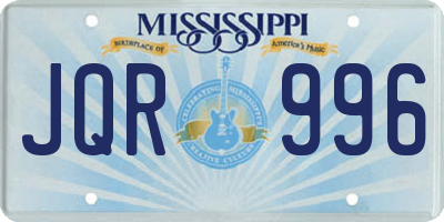 MS license plate JQR996