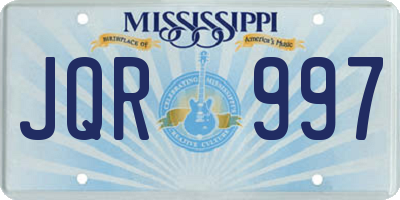 MS license plate JQR997