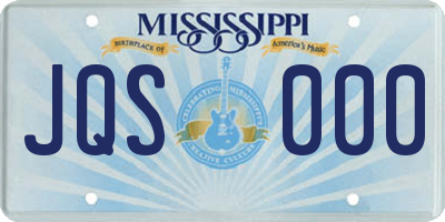 MS license plate JQS000