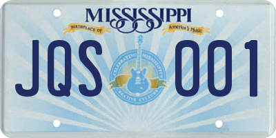 MS license plate JQS001