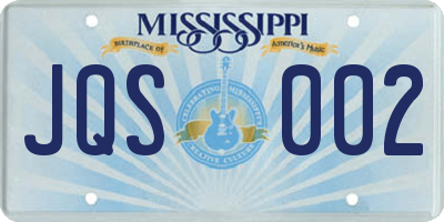 MS license plate JQS002