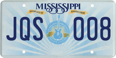 MS license plate JQS008