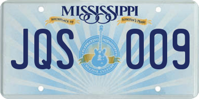MS license plate JQS009