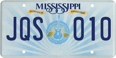 MS license plate JQS010