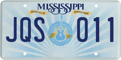 MS license plate JQS011