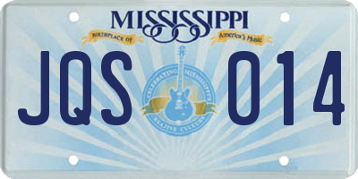 MS license plate JQS014