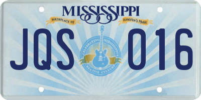 MS license plate JQS016