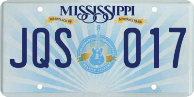 MS license plate JQS017
